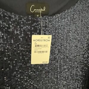 Connected Apparel Sparkling Navy Dress